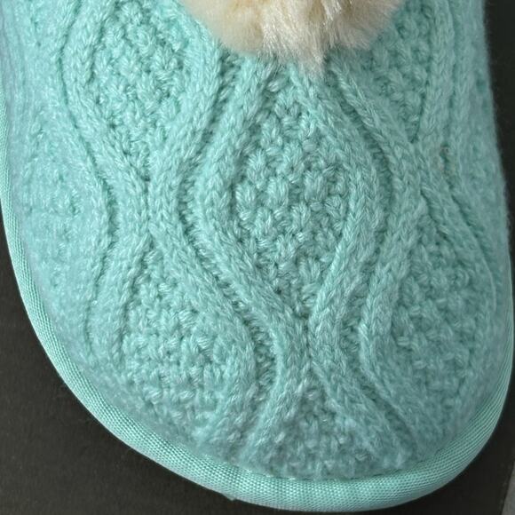 Lamo Caroline Knit Scuff Slippers in Mint - US Size 5 NIB - Picture 11 of 12